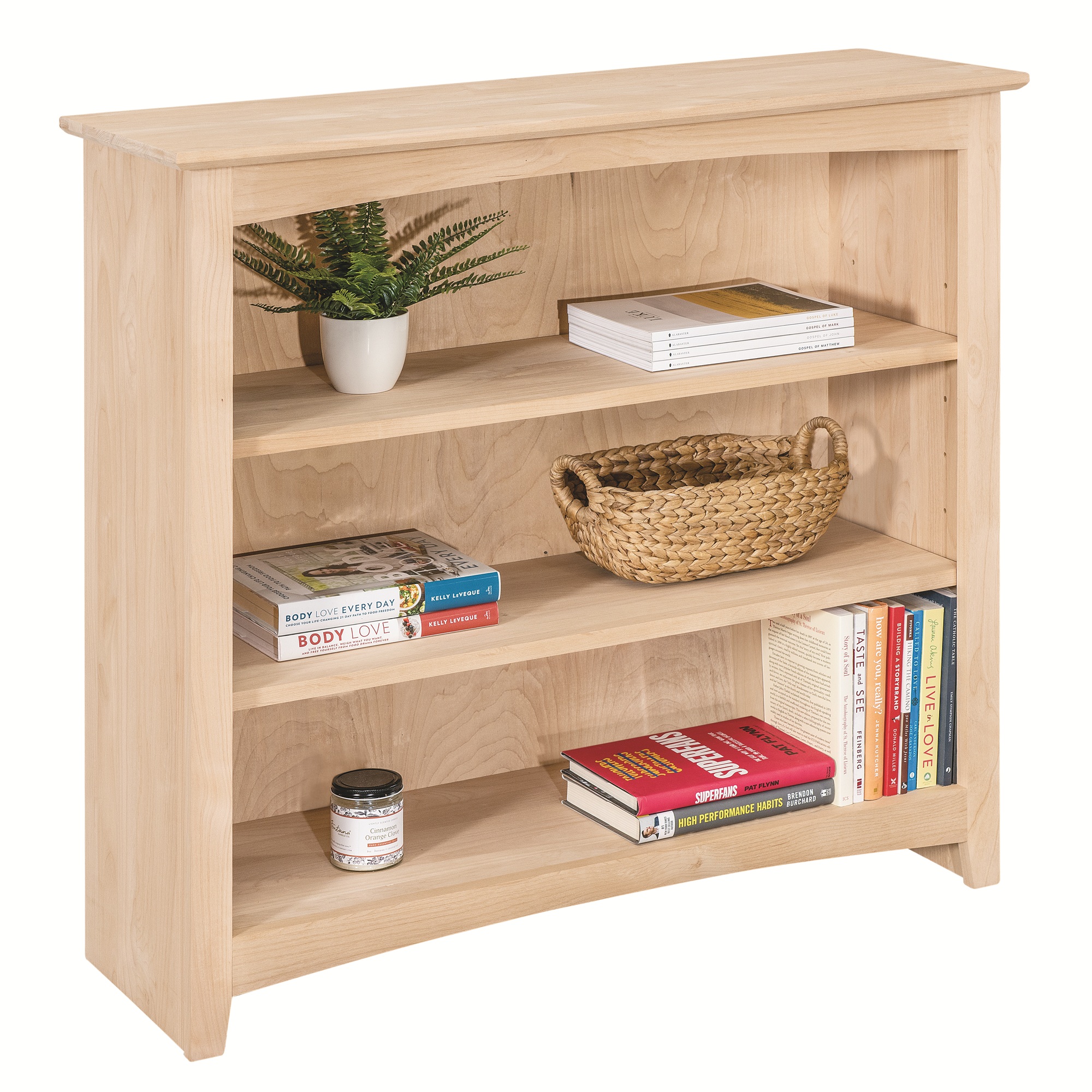 Transitional Solid Wood Alder Bookcase