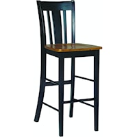 Transitional 30"H San Remo Stool in Cherry / Black