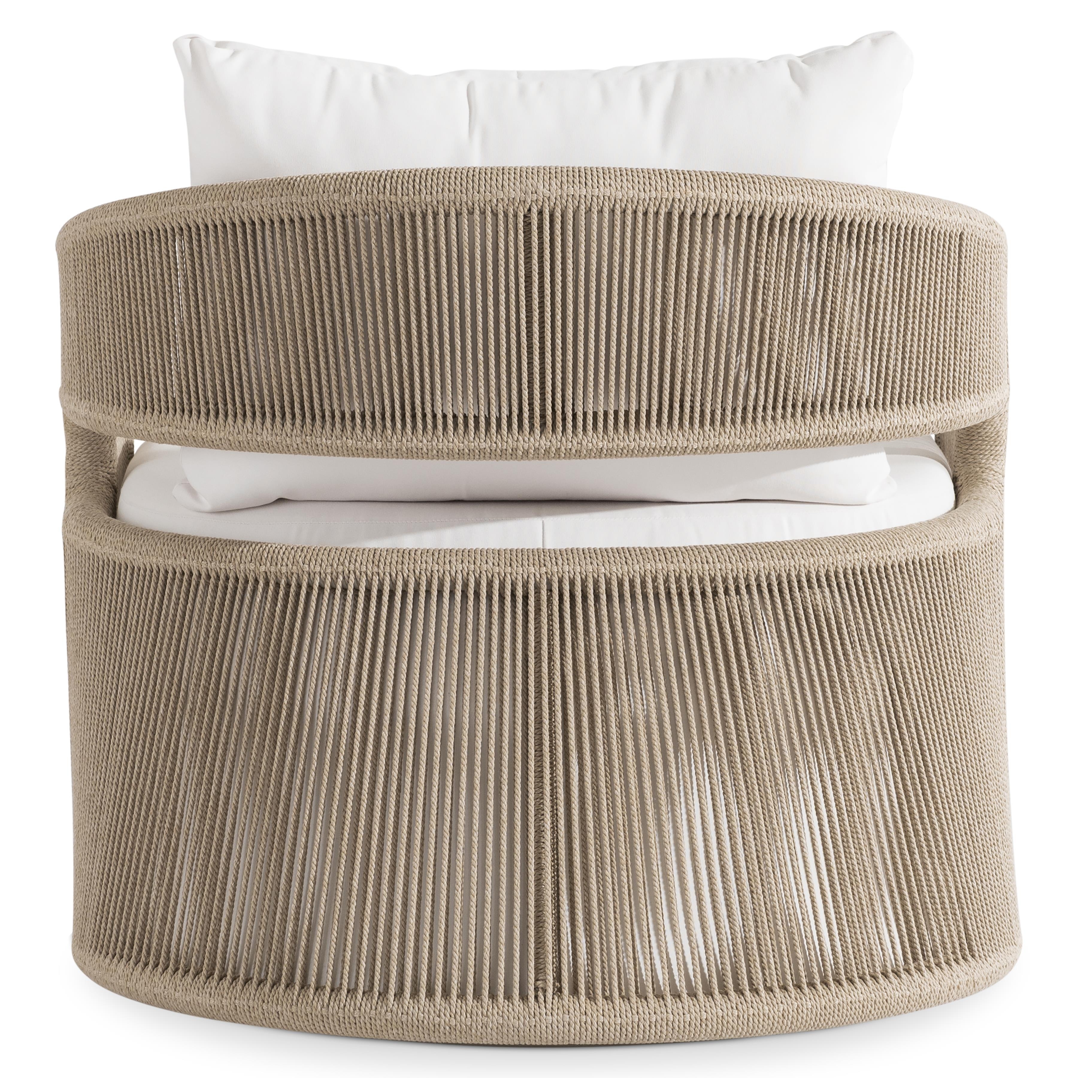 Outdoor Rope Swivel Skirted Chair