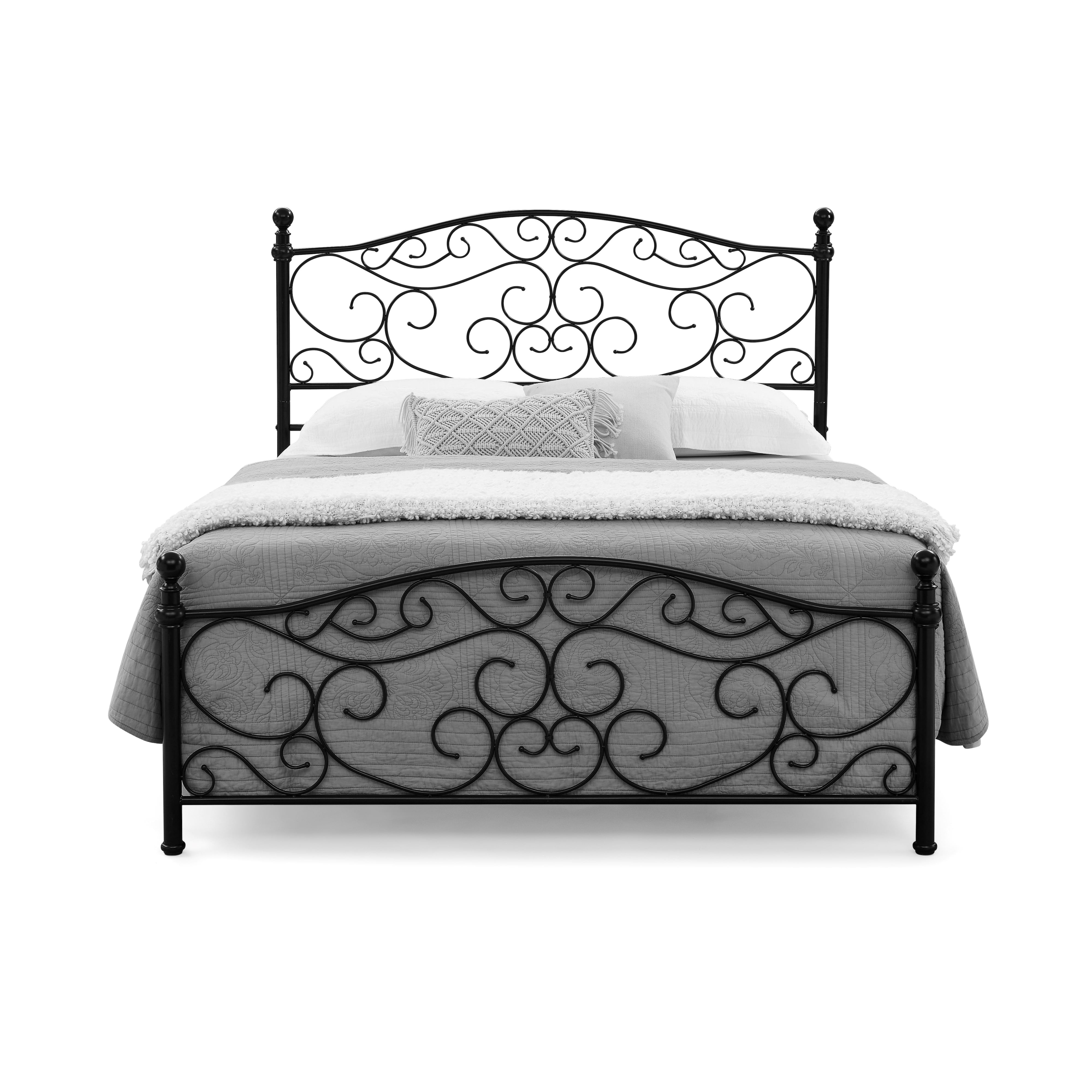 Metal Queen Scroll Bed-in-a-Box