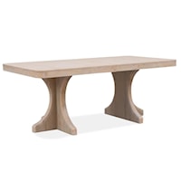 Contemporary Trestle Dining Table with Extension Leaf