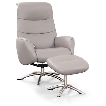 Q03 Contemporary Manual Recliner with Ottoman