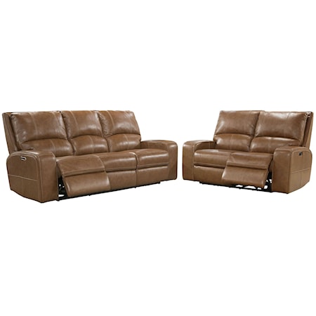 Bourbon Power Reclining Sofa And Loveseat