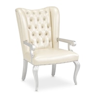 Glam Upholstered Desk Chair with Cabriole Legs