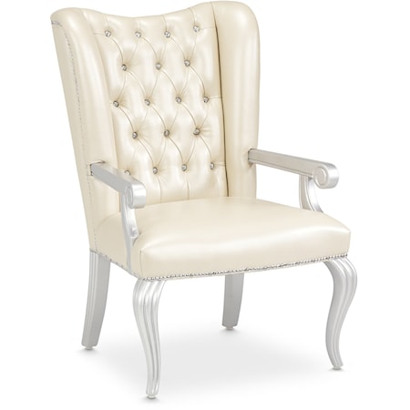 Glam Upholstered Desk Chair with Cabriole Legs
