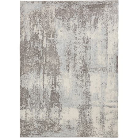 4' x 6' Grey/Light Blue Rectangle Rug