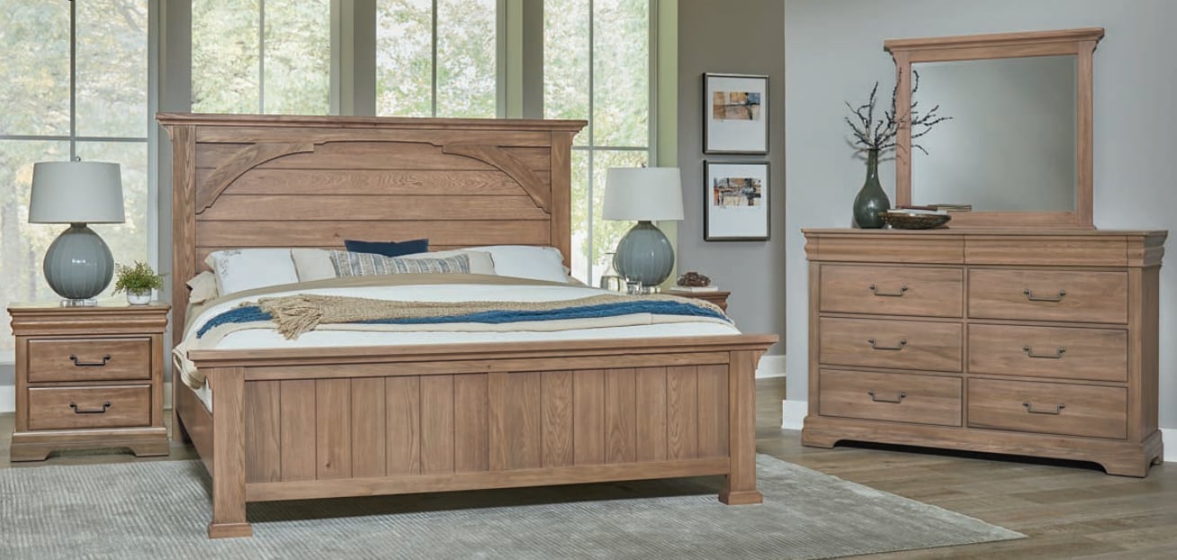 Vaughan Bassett Vista 771669966722MS2 Transitional King Mansion Bed