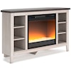 Ashley Furniture Signature Design Dorrinson Corner TV Stand with Fireplace