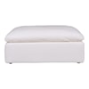 Moe's Home Collection Clay Clay Ottoman Livesmart Fabric White