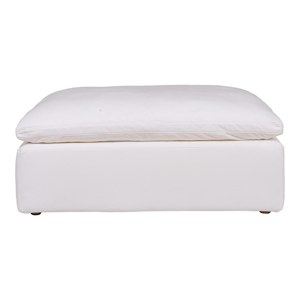 Moe's Home Collection Clay Clay Ottoman Livesmart Fabric White