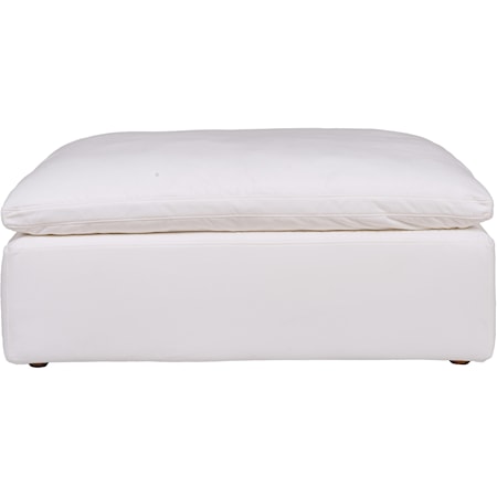 Clay Ottoman Livesmart Fabric White