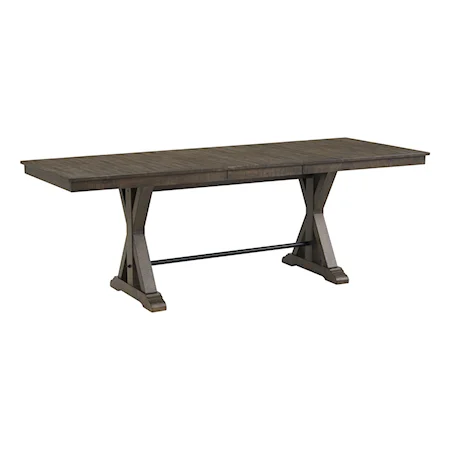 Farmhouse Counter Height Dining Table with Self-Storing Leaf