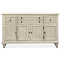 Transitional Farmhouse Buffet with Felt-Lined Top Drawers