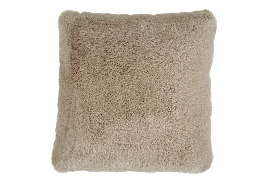 Pillows Gariland Taupe Faux Fur Pillow by Signature Design by Ashley at Zak's Home Outlet