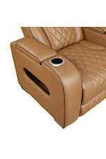 Homelegance Fairway Contemporary Dual Power Reclining Loveseat with Console, Cupholders, Storage Arms, USB Ports, and LED Lights