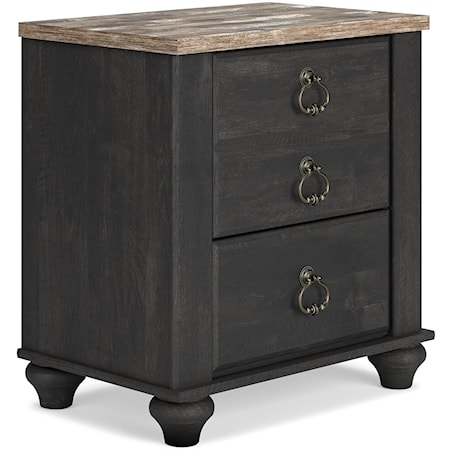 Farmhouse 3-Drawer Nightstand with USB Ports