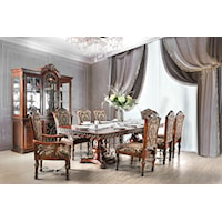 Traditional 7-Piece Dining Table Set with Two 18 Inch Leaves