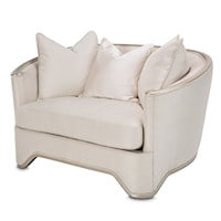 Transitional Upholstered Chair and a Half with Three Throw Pillows