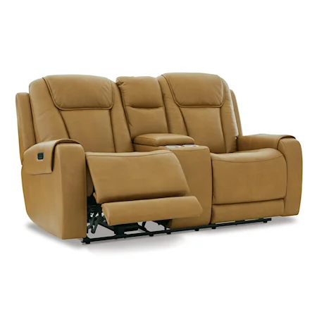 Contemporary Power Loveseat with Center Console