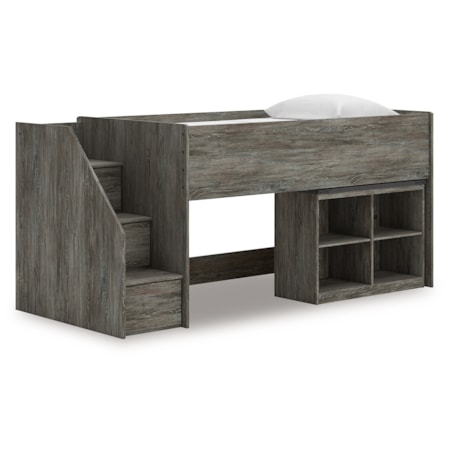 Twin Loft  Bed With Bookcase Storage