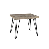 Industrial End Table with Hair Pin Legs  