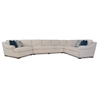 3-Piece Customizable Sectional Sofa with Raised Panel Arms and Nailheads