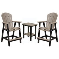 Outdoor Counter Height End Table and Chairs Set