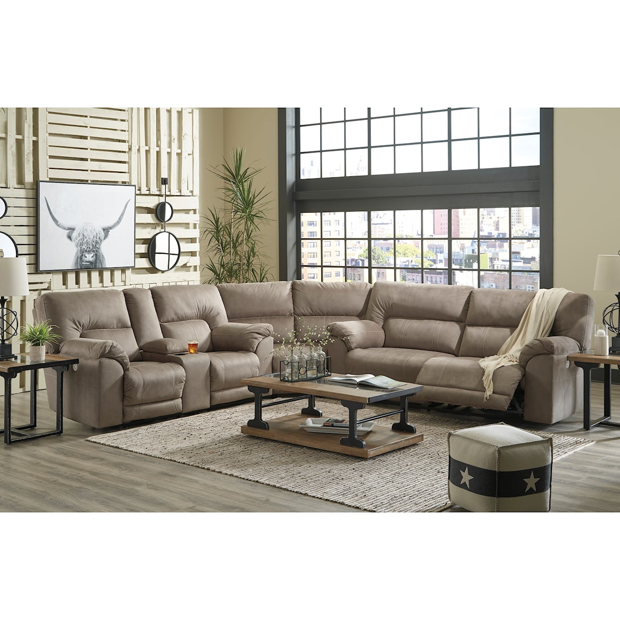 Ashley Furniture Benchcraft Cavalcade Power Reclining Sectional