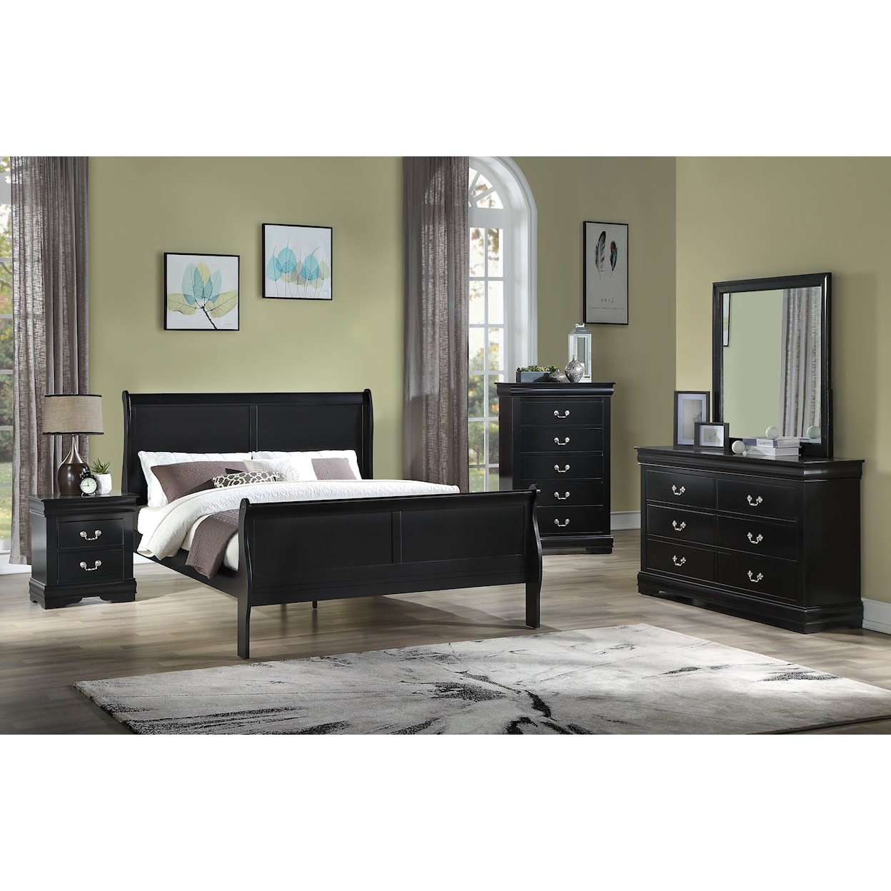 Crown Mark Louis Philip Cali. King 5-Piece Bedroom Set