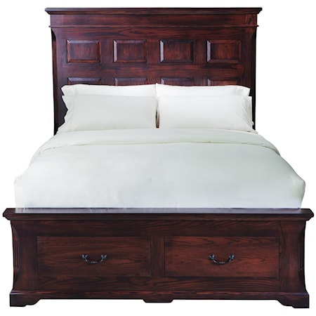 Queen Panel Bed Drawer End
