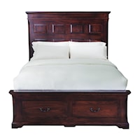 Traditional Queen Panel Bed with Drawer End