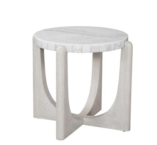 Contemporary End Table with Marble Top