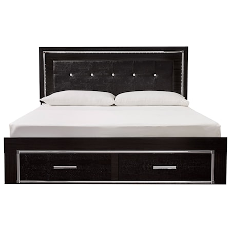 King Panel Bed with Storage