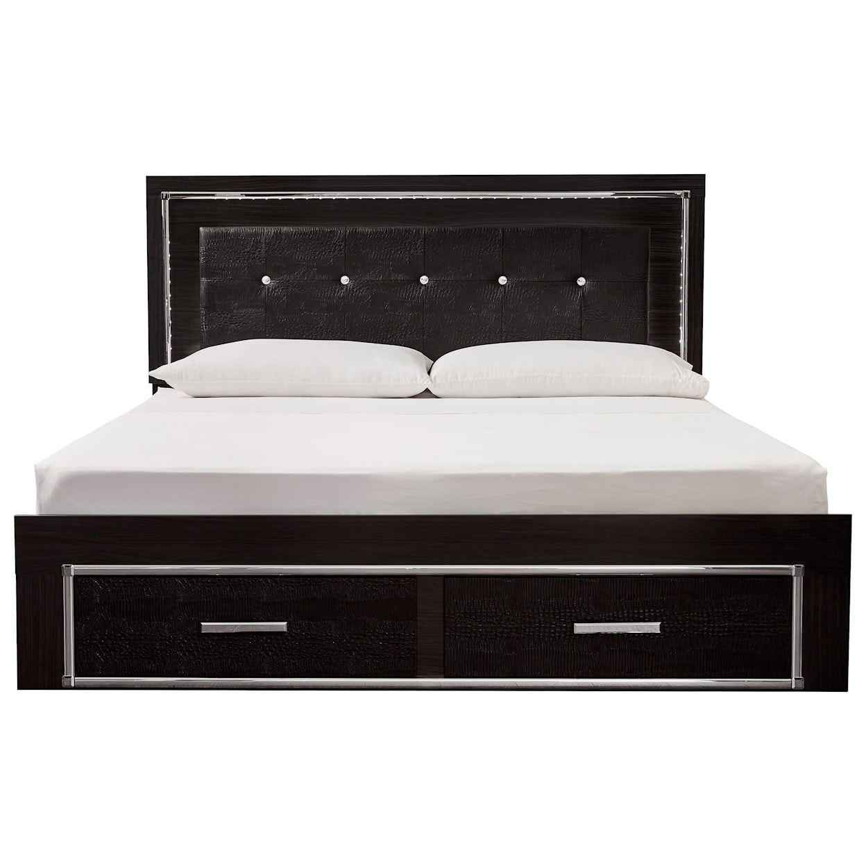 Benchcraft Kaydell King Uph Storage Bed with LED Lighting