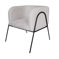 Contemporary Accent Chair with Iron Base