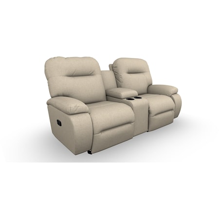 Casual Power Rocking Reclining Console Loveseat w/ USB Ports and Power Headrests