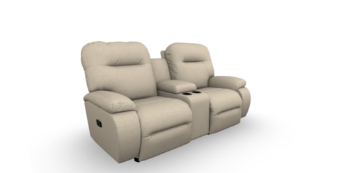 Casual Power Rocking Reclining Console Loveseat w/ USB Ports and Power Headrests