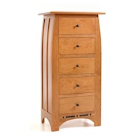 Transitional 5-Drawer Lingerie Chest in Autumn Wheat Finish