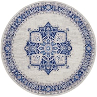 8'  Ivory Blue Round Rug