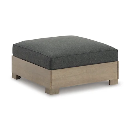 Casual Outdoor Ottoman with Cushion