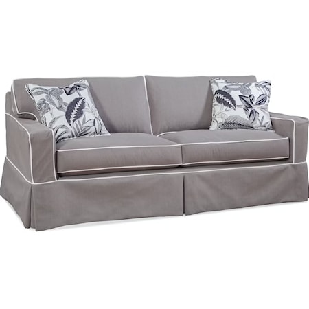 Transitional Slipcover Sofa with Track Armrests