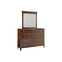 Transitional Dresser and Mirror Set