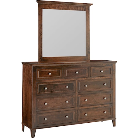 Transitional Dresser and Mirror Set