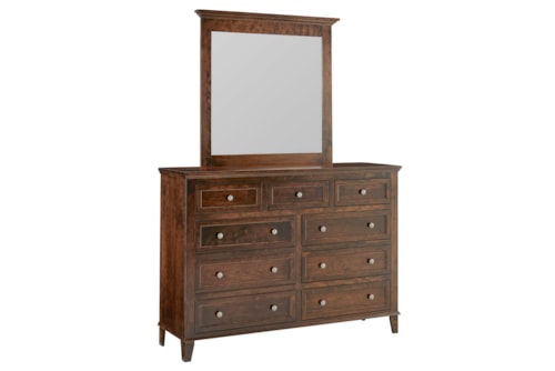 Transitional Dresser and Mirror Set
