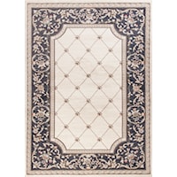 7'7" X 5'3" Ivory/Grey Courtyard Area Rug