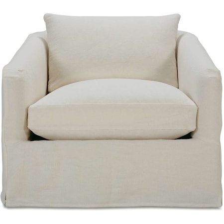 Contemporary Slipcover Chair with Cloud Cushion