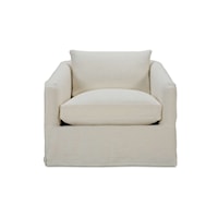 Contemporary Swivel Chair with Slipcover