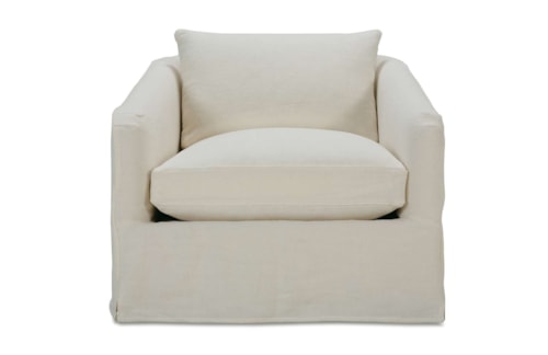 Contemporary Slipcover Chair with Cloud Cushion