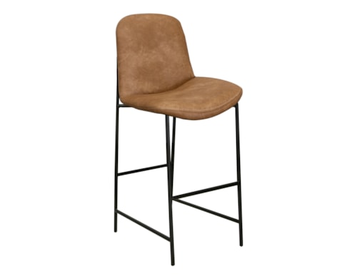 Casual Upholstered 30" High Barstool with Iron Frame