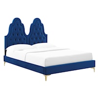 Tufted Performance Velvet Full Platform Bed